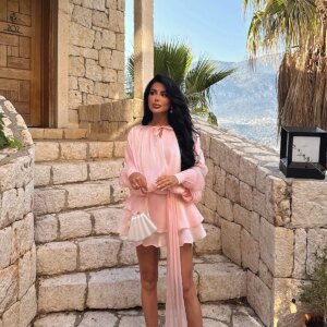 Pink Sexy Elegant Babydoll Mini Dress - Brand: EYYO ATELIER - Women & Kids, Baby Clothes Wholesale - TheBS Women