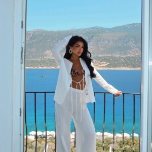 Elegant Suit With Wide Leg Palazzo Pants - Brand: EYYO ATELIER - Women & Kids, Baby Clothes Wholesale - TheBS Women