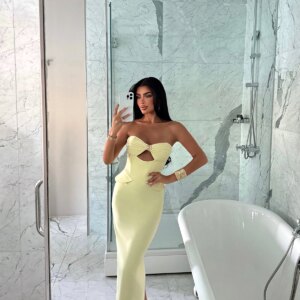 Strapless Bodycon Dress With Cap Sleeves - Brand: EYYO ATELIER - Women & Kids, Baby Clothes Wholesale - TheBS Women