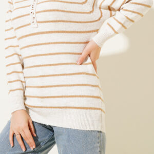 Buttoned Sweater - Biscuit - Brand: Bigdart - Women & Kids, Baby Clothes Wholesale - TheBS Women