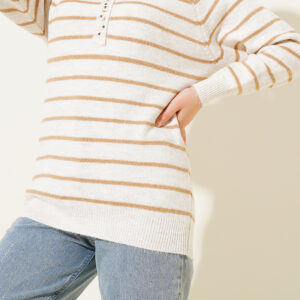 Buttoned Sweater - Biscuit - Brand: Bigdart - Women & Kids, Baby Clothes Wholesale - TheBS Women