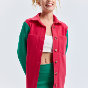 Shirt With Stash Pocket - Fuchsia & Green - Brand: Cream Rouge - Women & Kids, Baby Clothes Wholesale - TheBS Women