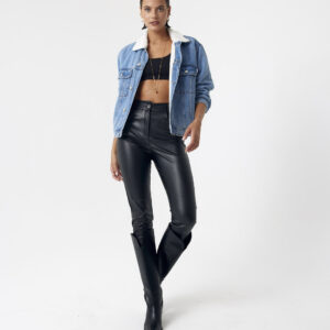 Plush Detailed Denim Jacket - Blue - Brand: Cream Rouge - Women & Kids, Baby Clothes Wholesale - TheBS Women