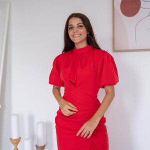 Slit Dress - Red - Brand: Elisa - Women & Kids, Baby Clothes Wholesale - TheBS Women