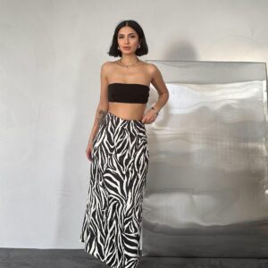 Satin Elastic Skirt - Black - Brand: Elisa - Women & Kids, Baby Clothes Wholesale - TheBS Women