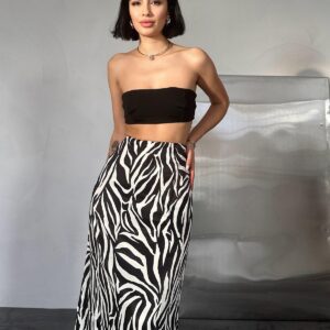 Satin Elastic Skirt - Black - Brand: Elisa - Women & Kids, Baby Clothes Wholesale - TheBS Women