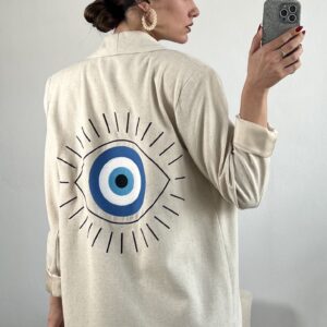 Linen Jacket With Embroidery Detail - Brand: First Angels - Women & Kids, Baby Clothes Wholesale - TheBS Women