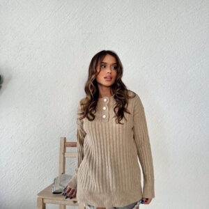 V-Neck Buttoned Sweater - Brand: My Fashion - Women & Kids, Baby Clothes Wholesale - TheBS Women