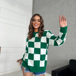 Checked Sweater - Brand: My Fashion - Women & Kids, Baby Clothes Wholesale - TheBS Women