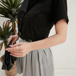 Crop Shirt With Pockets - Brand: My Fashion - Women & Kids, Baby Clothes Wholesale - TheBS Women