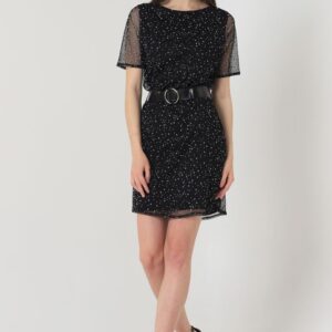 Belted Short Sleeve Dress - Black - Brand: Topshow - Women & Kids, Baby Clothes Wholesale - TheBS Women