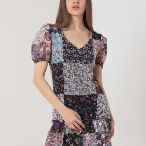 Mixed Floral V-Neck Short Sleeve Dress - Brand: Topshow - Women & Kids, Baby Clothes Wholesale - TheBS Women