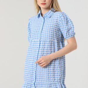 Shirt Collar Halterneck Dress - Blue - Brand: Topshow - Women & Kids, Baby Clothes Wholesale - TheBS Women