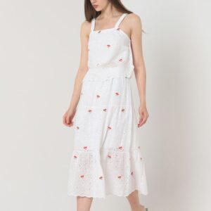 Floral Embroidered Long Skirt - Red & - Brand: Topshow - Women & Kids, Baby Clothes Wholesale - TheBS Women