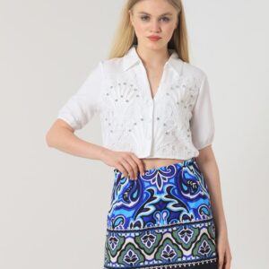 Leaf Patterned Stone Shirt - Brand: Topshow - Women & Kids, Baby Clothes Wholesale - TheBS Women