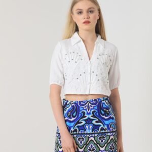 Leaf Patterned Stone Shirt - Brand: Topshow - Women & Kids, Baby Clothes Wholesale - TheBS Women