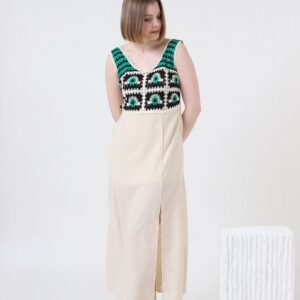 Strappy Linen Dress - Stone & - Brand: Topshow - Women & Kids, Baby Clothes Wholesale - TheBS Women