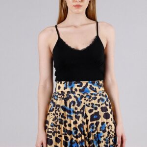 LeopardPleated Satin Above Knee Skirt - Brand: Topshow - Women & Kids, Baby Clothes Wholesale - TheBS Women