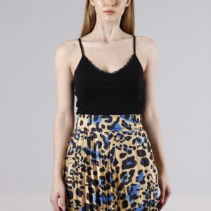 LeopardPleated Satin Above Knee Skirt - Brand: Topshow - Women & Kids, Baby Clothes Wholesale - TheBS Women