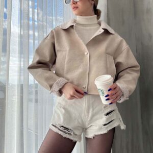 Taş F 1577 Nubuck Collar Coat - Brand: Topshow - Women & Kids, Baby Clothes Wholesale - TheBS Women