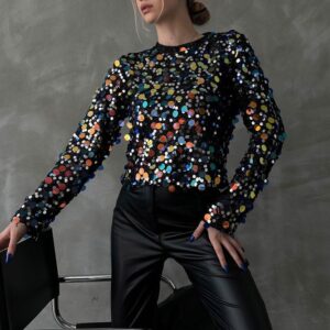 Sequin Palette Disco Blouse - Brand: Topshow - Women & Kids, Baby Clothes Wholesale - TheBS Women