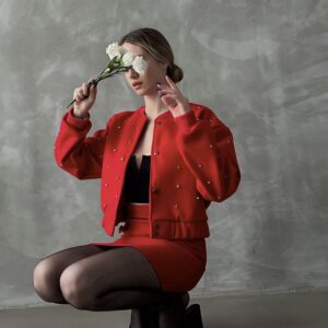 Stone Detailed College Jacket - Brand: Topshow - Women & Kids, Baby Clothes Wholesale - TheBS Women