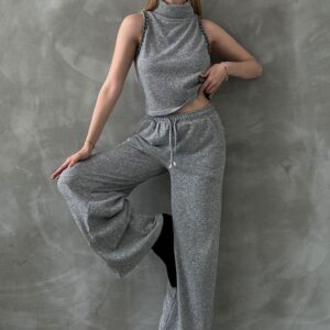 Gray Knitwear Trousers - Brand: Topshow - Women & Kids, Baby Clothes Wholesale - TheBS Women