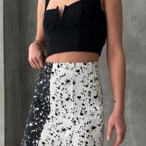 Black And White Heart Patterned Above Knee Skirt - Brand: Topshow - Women & Kids, Baby Clothes Wholesale - TheBS Women