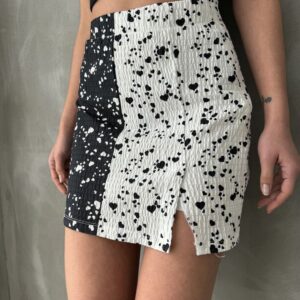 Black And White Heart Patterned Above Knee Skirt - Brand: Topshow - Women & Kids, Baby Clothes Wholesale - TheBS Women