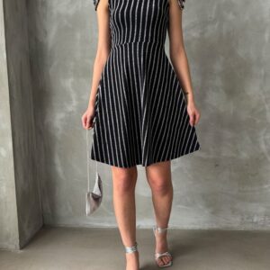 Black Silver Striped Sleeveless Dress - Brand: Topshow - Women & Kids, Baby Clothes Wholesale - TheBS Women