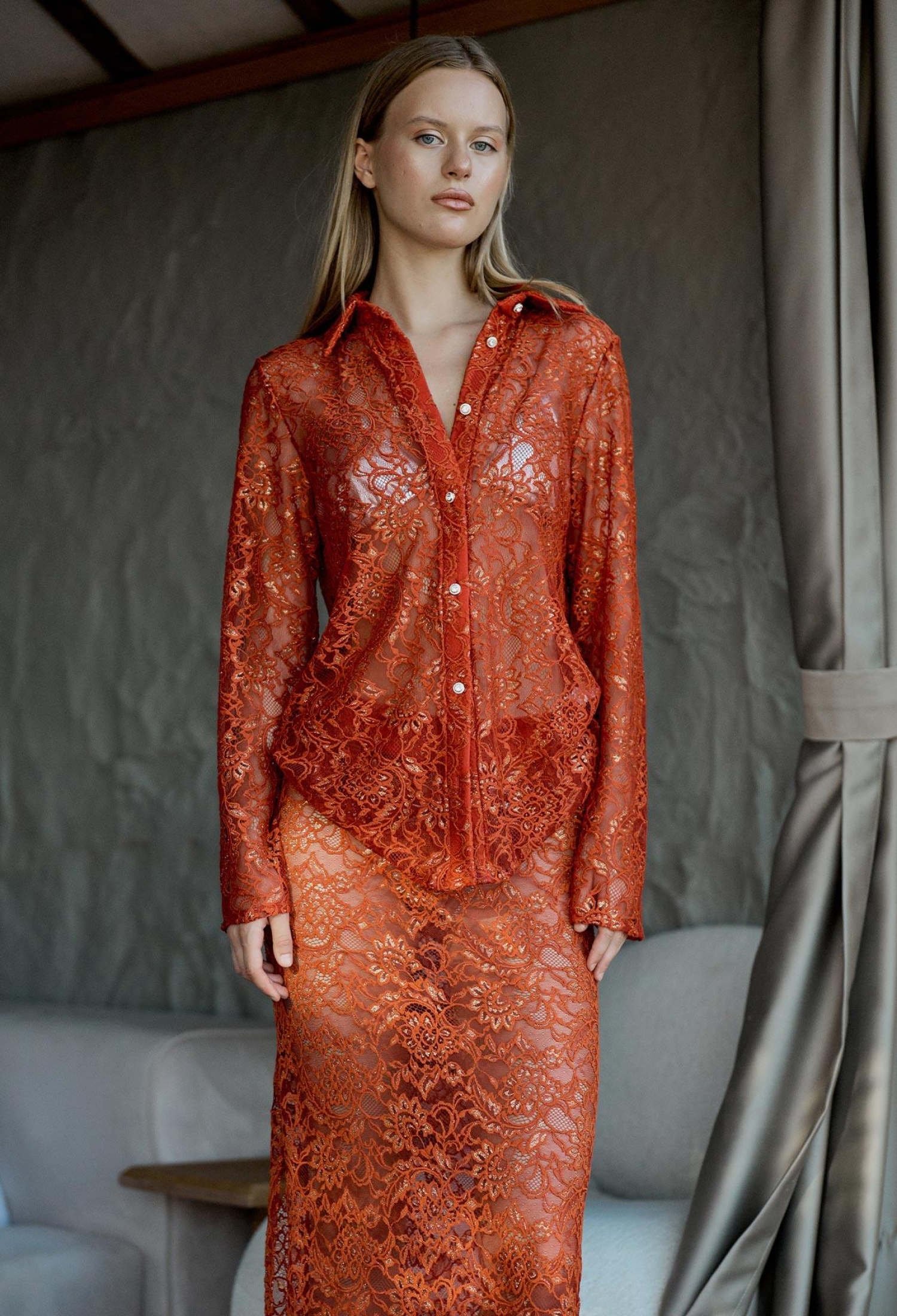 Gilded Lace Shirt - Brand: Juste - Women & Kids, Baby Clothes Wholesale - TheBS Women