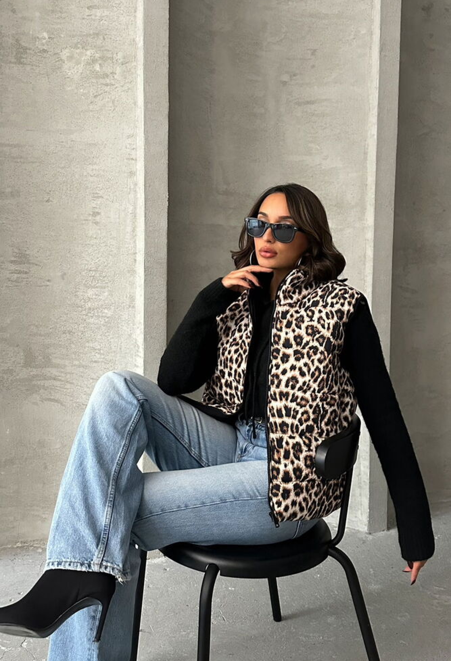 Leopard Patterned Quilted Vest - Brand: Topshow - Women & Kids, Baby Clothes Wholesale - TheBS Women