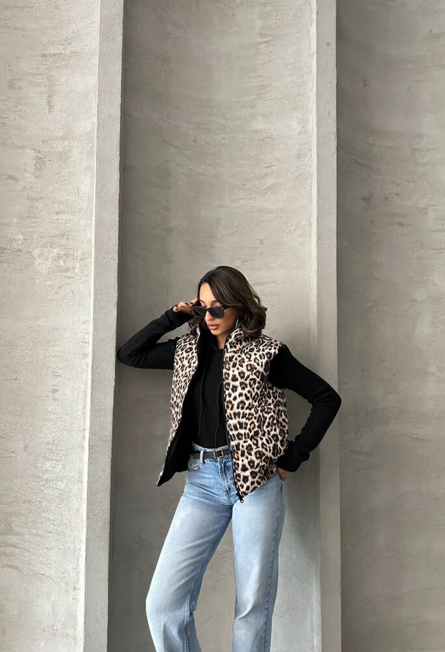 Leopard Patterned Quilted Vest - Brand: Topshow - Women & Kids, Baby Clothes Wholesale - TheBS Women