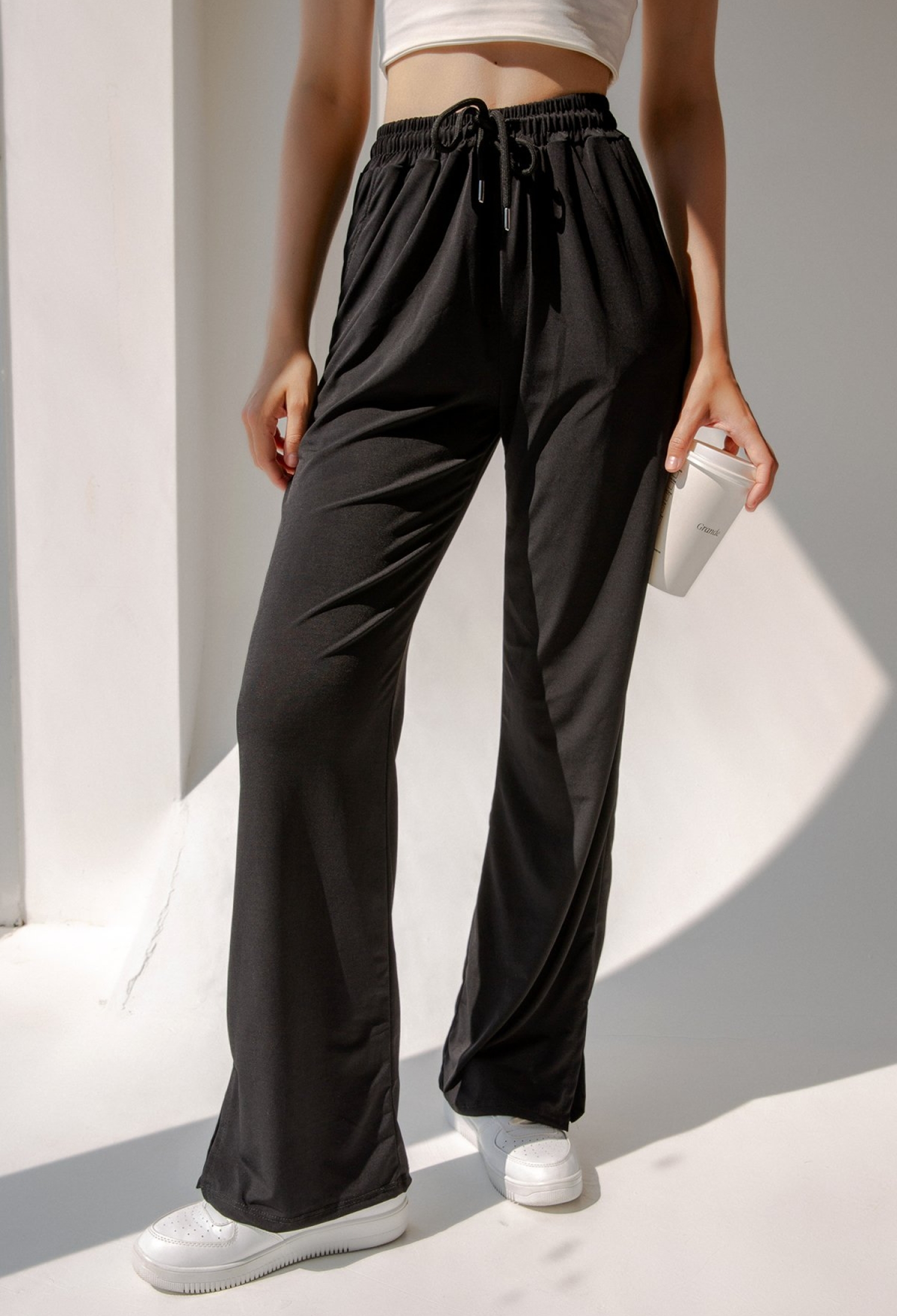 Slit Lycra High Waist Sweatpants - Brand: la & vetta - Women & Kids, Baby Clothes Wholesale - TheBS Women