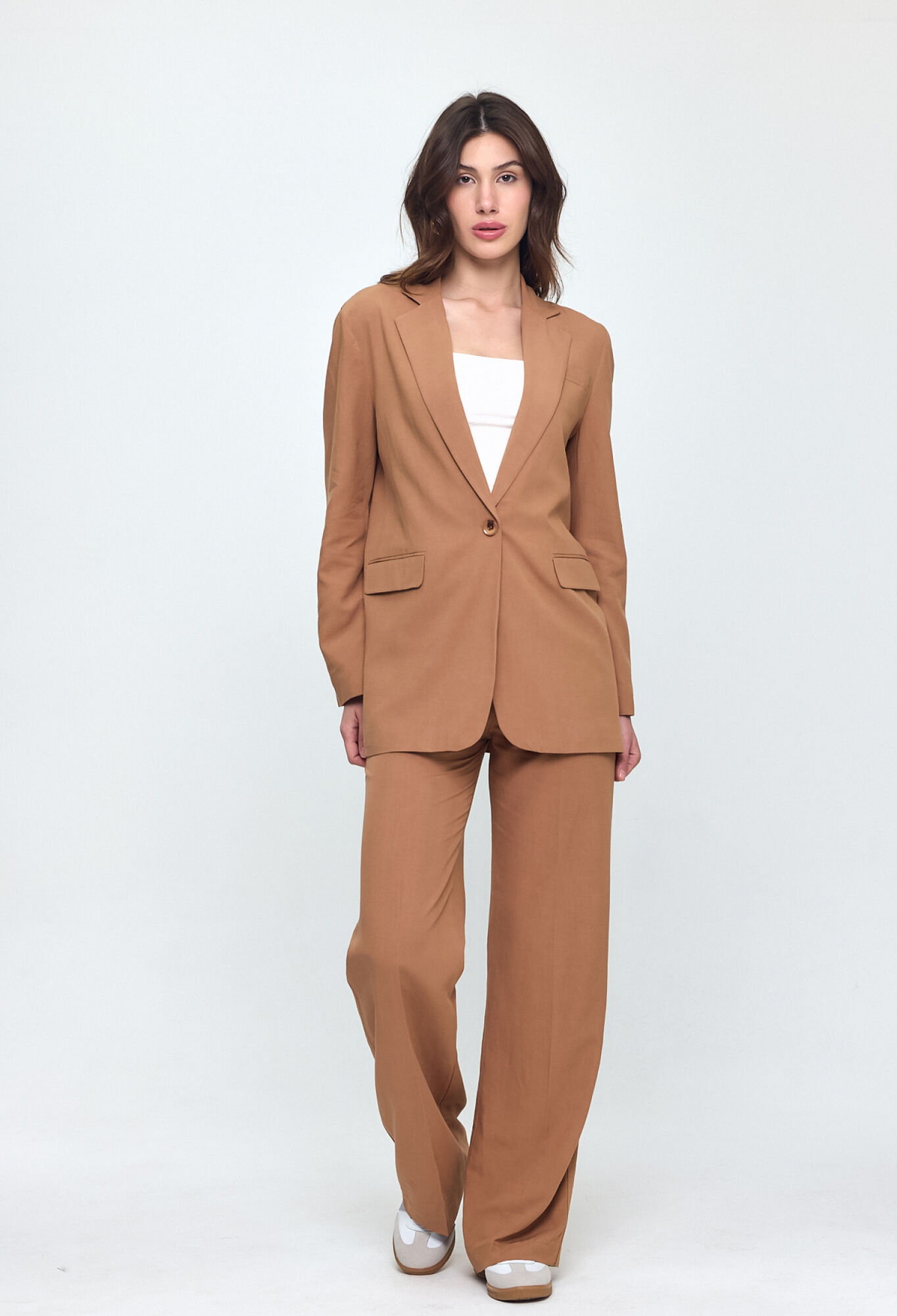 Nob Brown Linen Women's Oversize Jacket Pants Set - Brand: Evable - Women & Kids, Baby Clothes Wholesale - TheBS Women