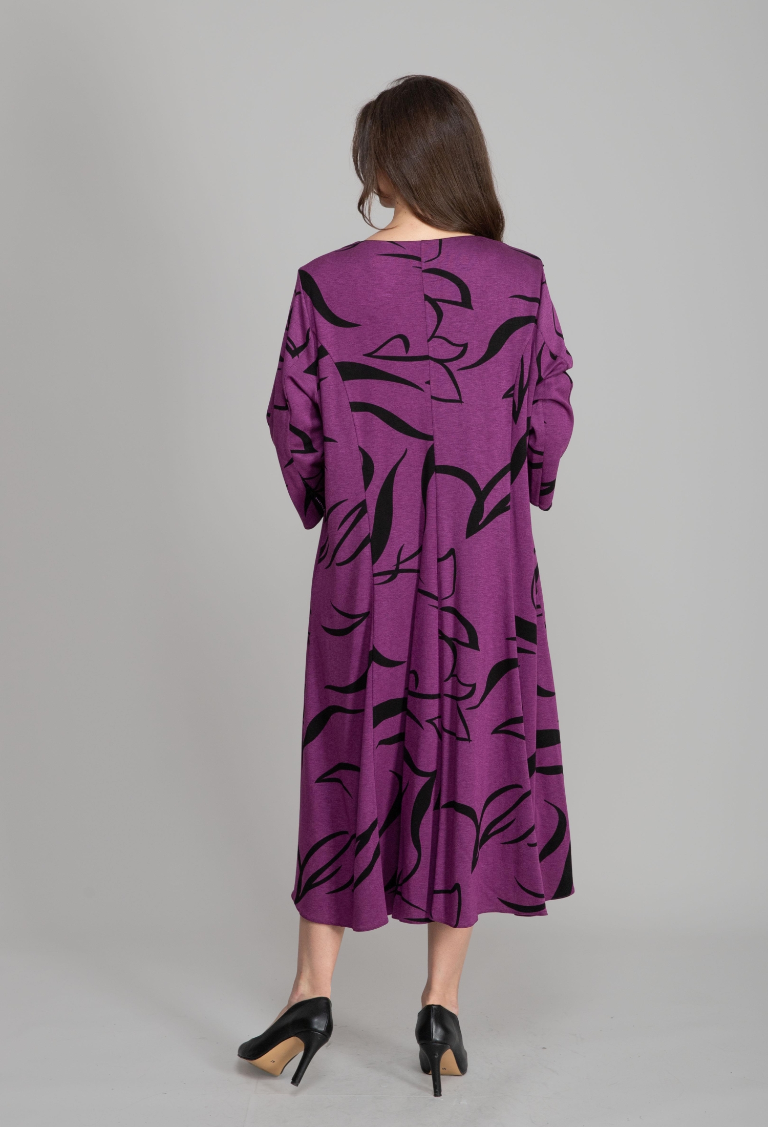 Purple Elegant A-Line Dress With Regular Sleeves - Brand: GUMANIZE - Women & Kids, Baby Clothes Wholesale - TheBS Women