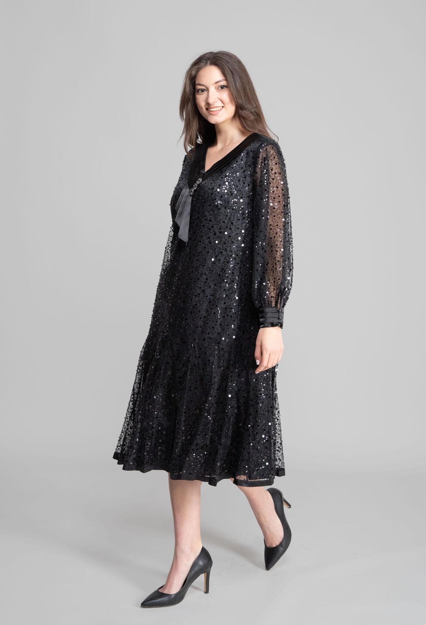 Elegant Sequined Fit And Flare Dress - Brand: GUMANIZE - Women & Kids, Baby Clothes Wholesale - TheBS Women