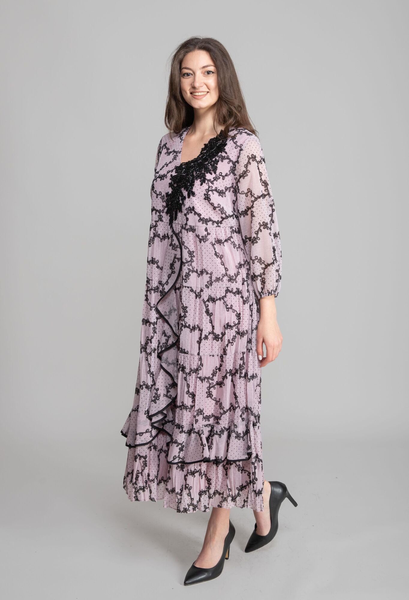 Pink Elegant A-Line Dress With V-Neck - Brand: GUMANIZE - Women & Kids, Baby Clothes Wholesale - TheBS Women