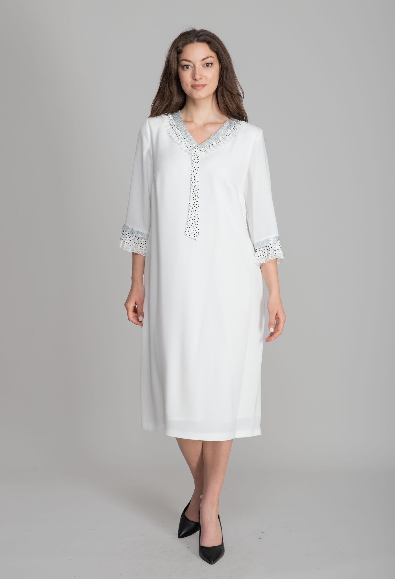 White Elegant Formal Shift Dress - Brand: GUMANIZE - Women & Kids, Baby Clothes Wholesale - TheBS Women