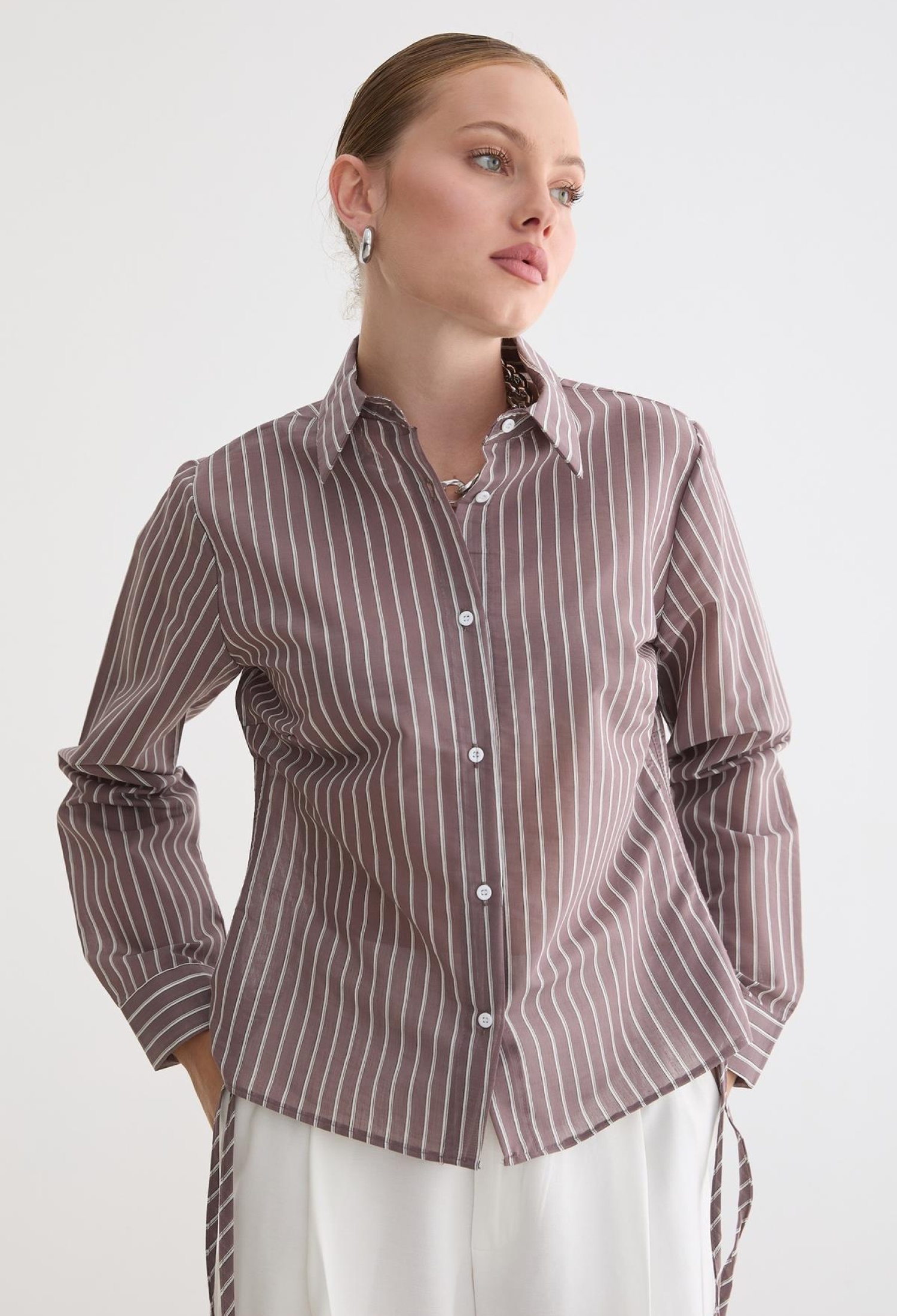 Striped Polo Neck Shirt - Brand: Levure - Women & Kids, Baby Clothes Wholesale - TheBS Women