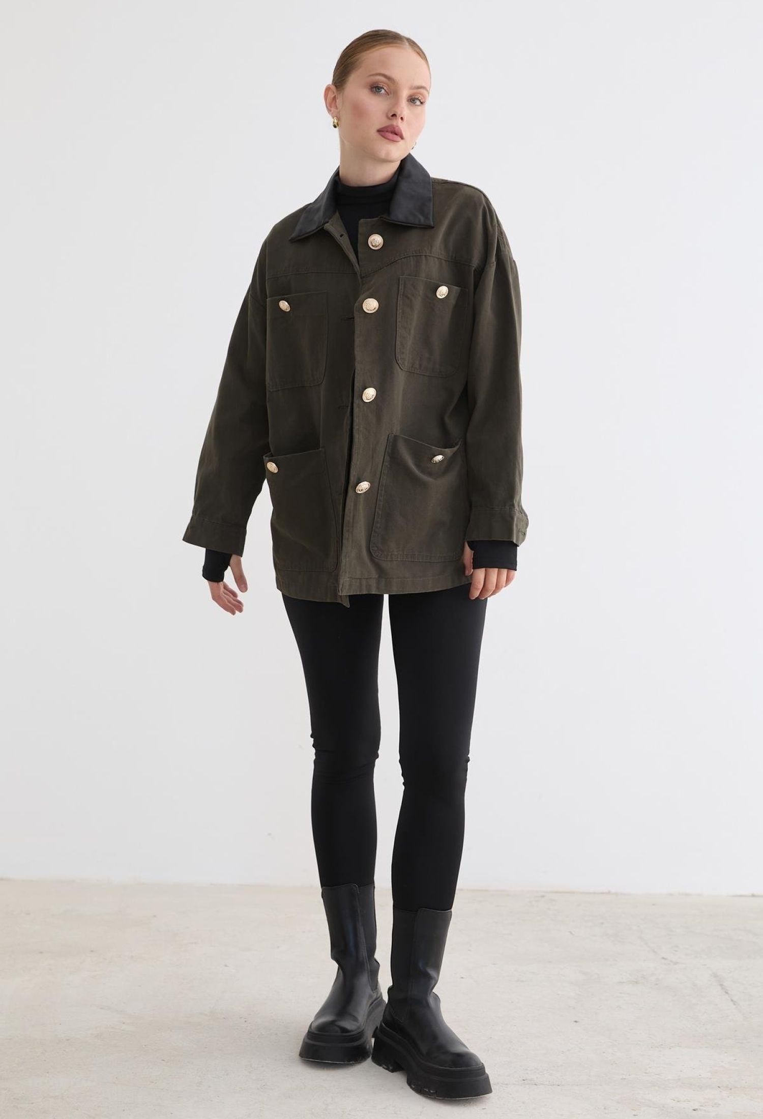 Brown Oversized Shacket Coat With Button Closure - Brand: Levure - Women & Kids, Baby Clothes Wholesale - TheBS Women