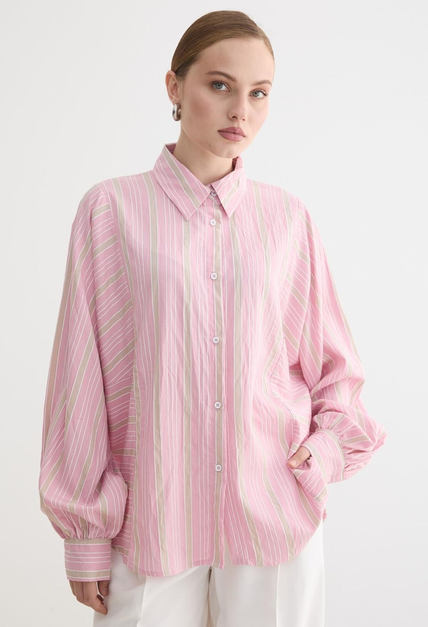 Casual Striped Oversized Shirt - Brand: Levure - Women & Kids, Baby Clothes Wholesale - TheBS Women