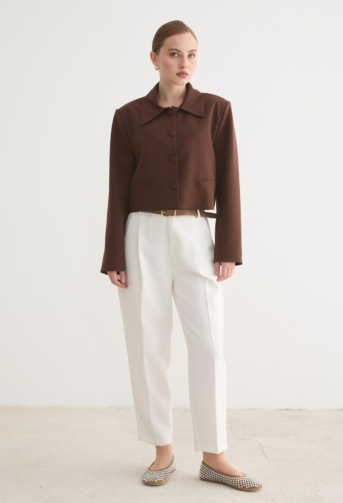 Single-Breasted Formal Crop Coat - Brand: Levure - Women & Kids, Baby Clothes Wholesale - TheBS Women