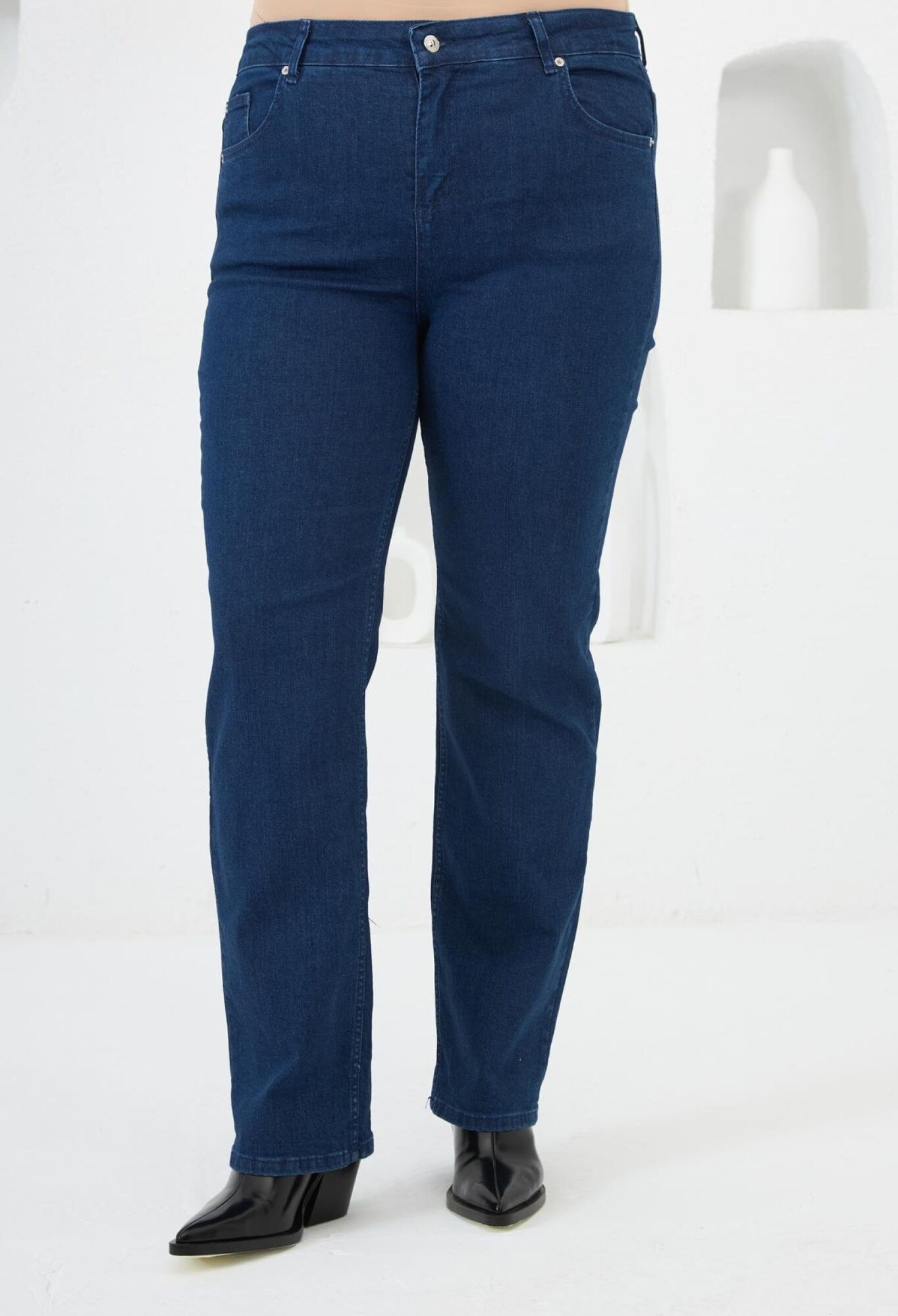 Blue Casual Plus Size Mom Jeans With Buttoned Closure - Brand: RMG - Women & Kids, Baby Clothes Wholesale - TheBS Women