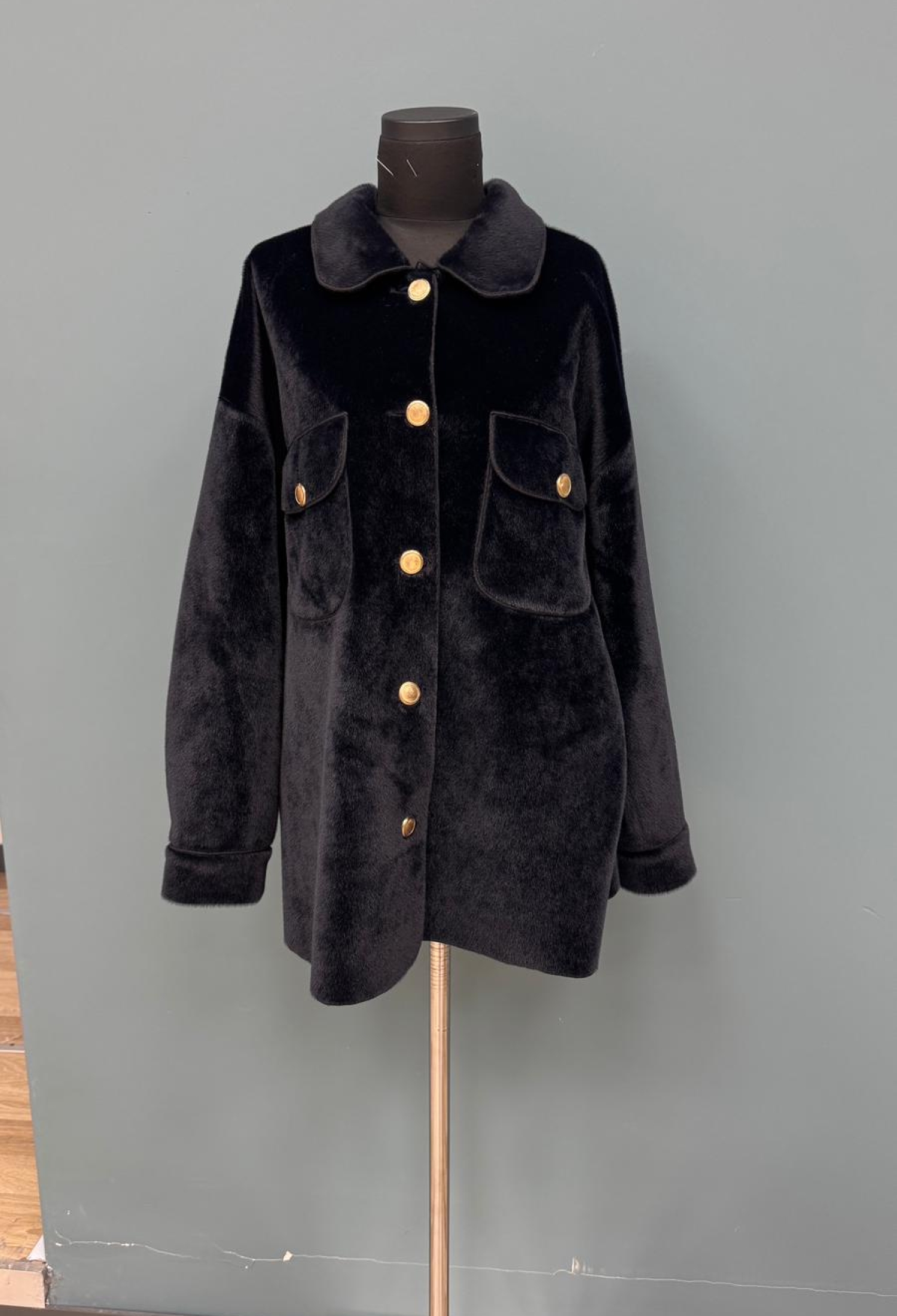 Grey Elegant Double-Breasted Oversized Coat - Brand: Puane - Women & Kids, Baby Clothes Wholesale - TheBS Women