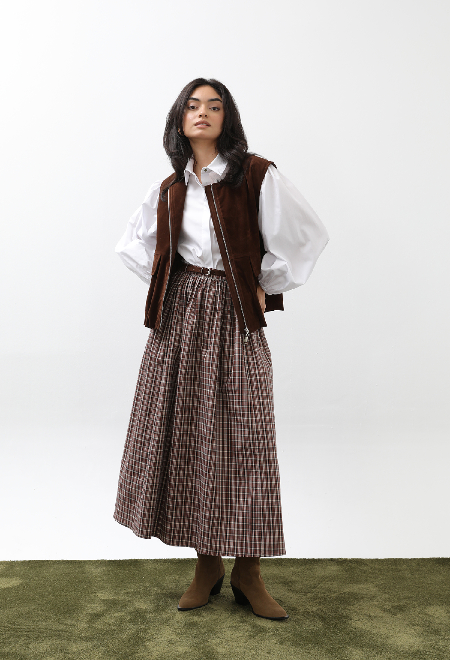 Checkered Layered Maxi Skirt - Brand: SOUL - Women & Kids, Baby Clothes Wholesale - TheBS Women