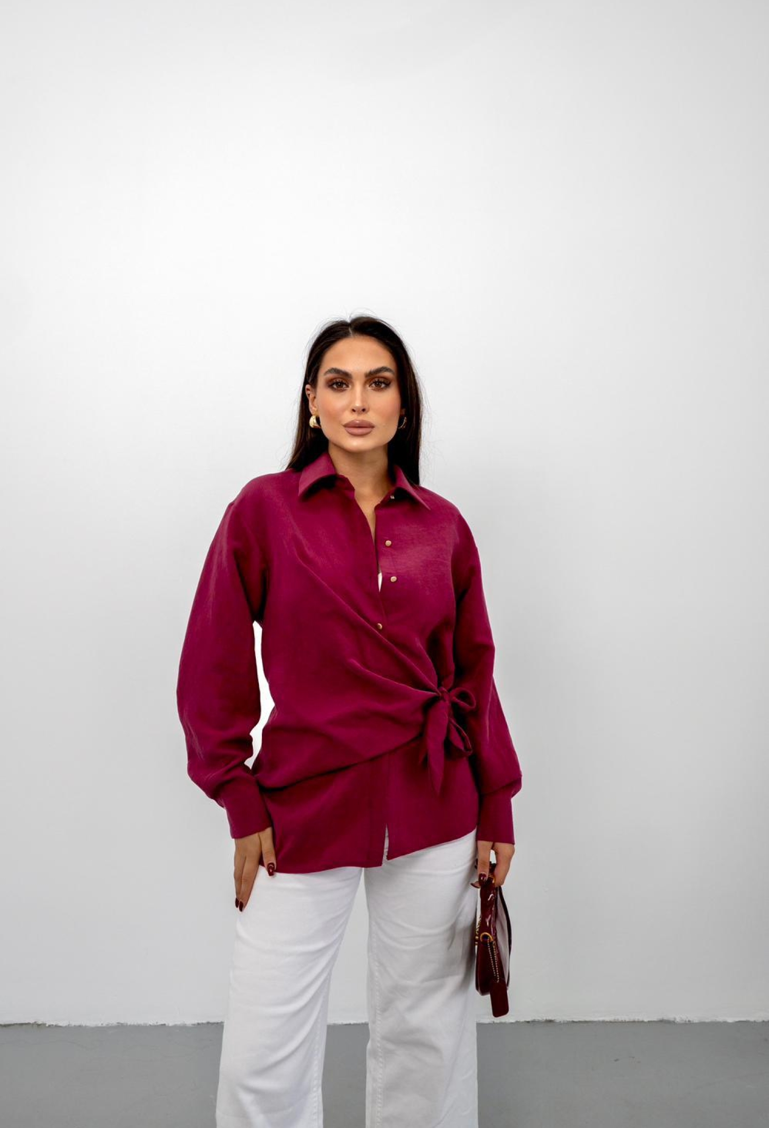 Fuchsia Shirt With Polo Neck And Buttoned Closure - Brand: STEPS - Women & Kids, Baby Clothes Wholesale - TheBS Women