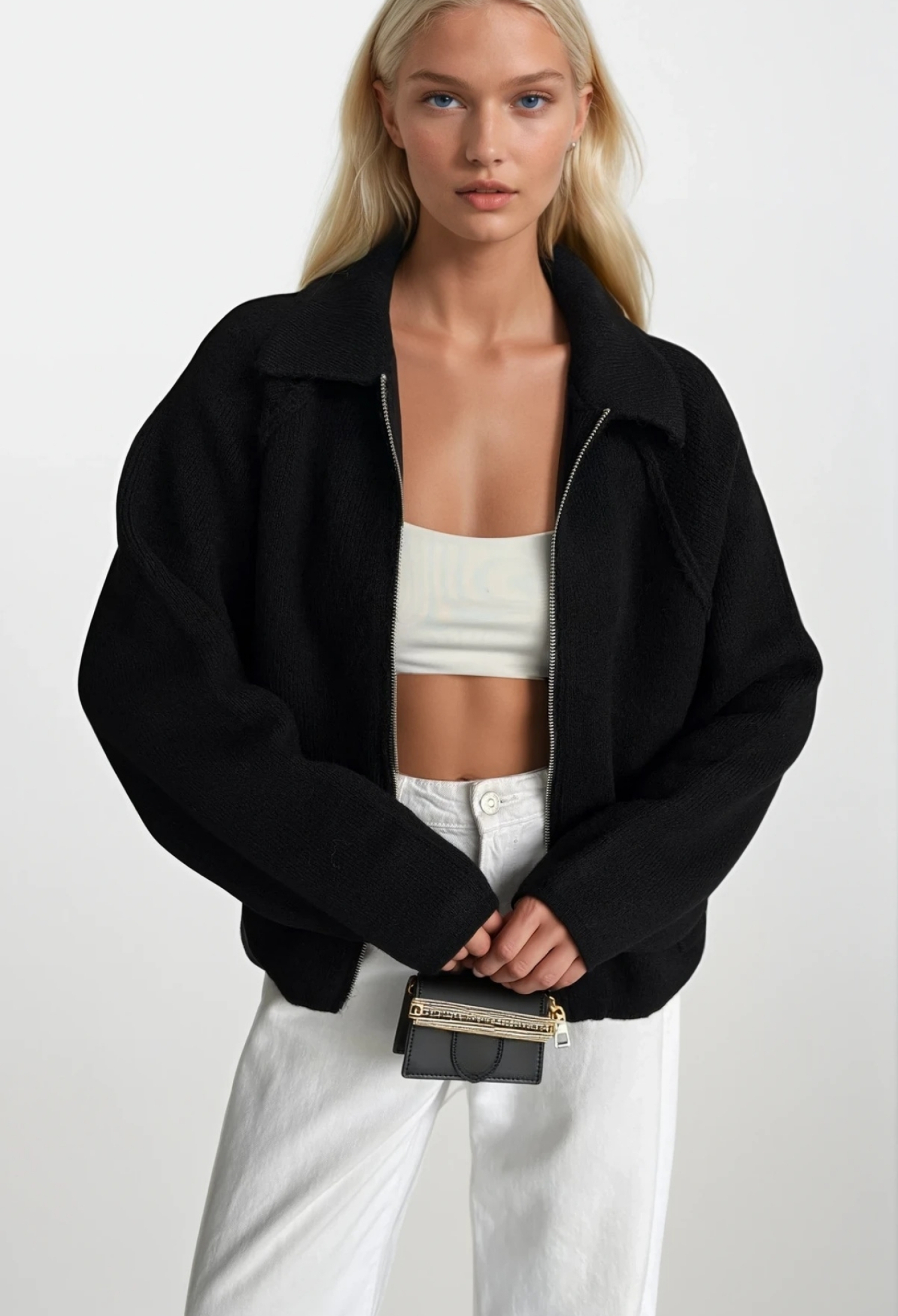 Brown Oversized Fit Notched Neck Sweater - Brand: Black Fashion - Women & Kids, Baby Clothes Wholesale - TheBS Women