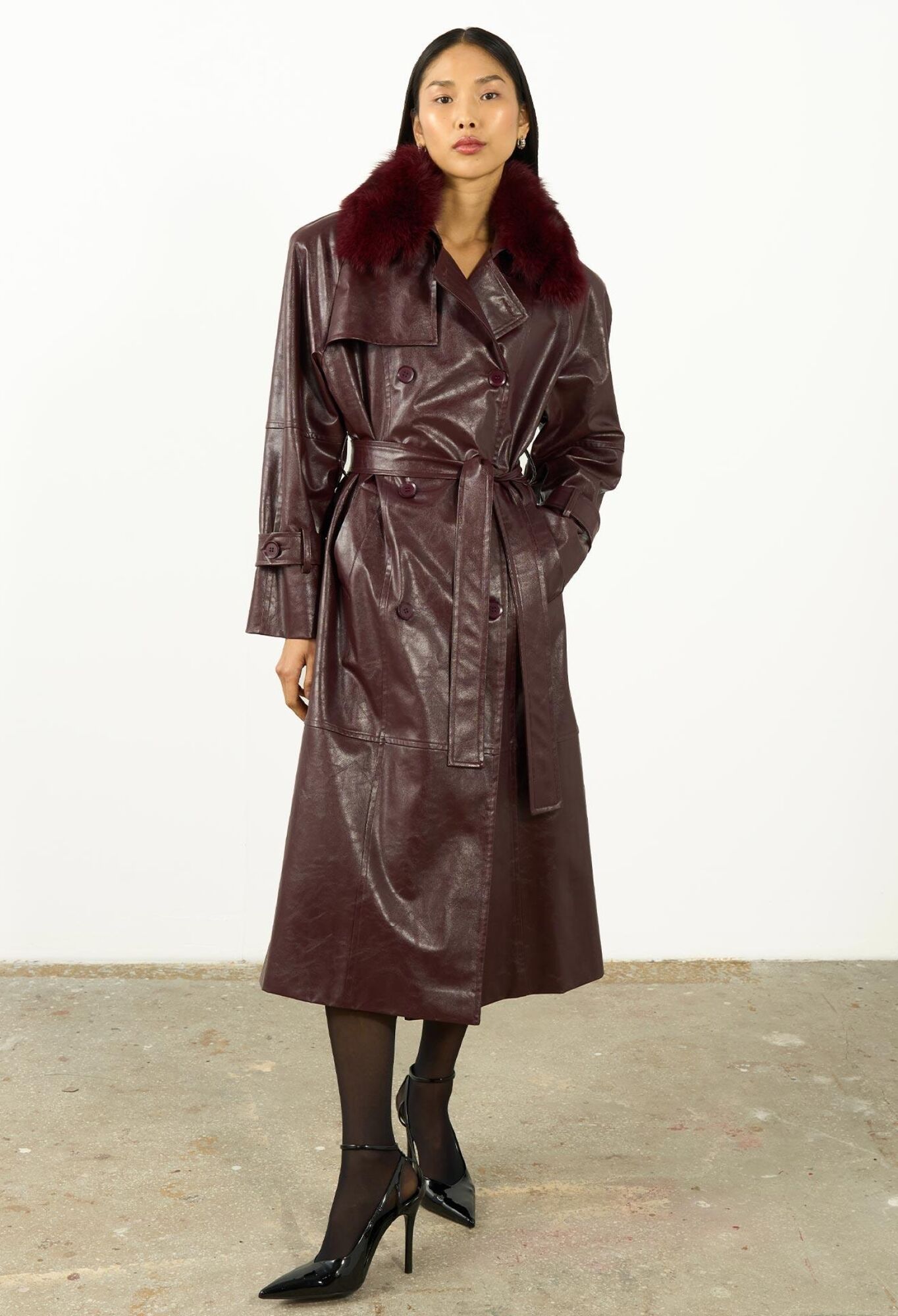 Trenchcoat Elegant Double-Breasted Notched Collar - Brand: Juste - Women & Kids, Baby Clothes Wholesale - TheBS Women