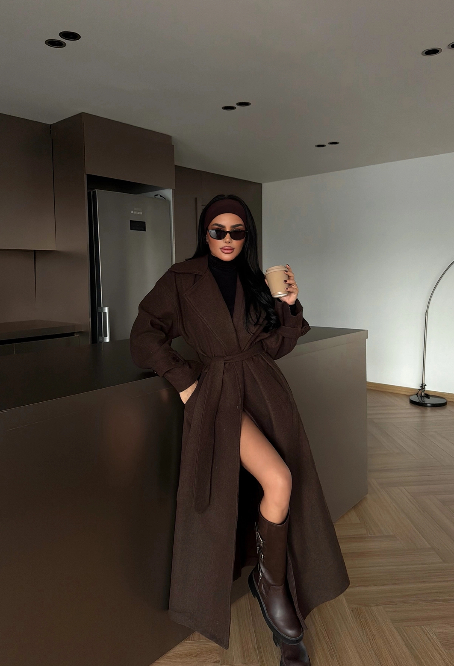 Elegant Oversized Wrapover Coat - Brand: EYYO ATELIER - Women & Kids, Baby Clothes Wholesale - TheBS Women